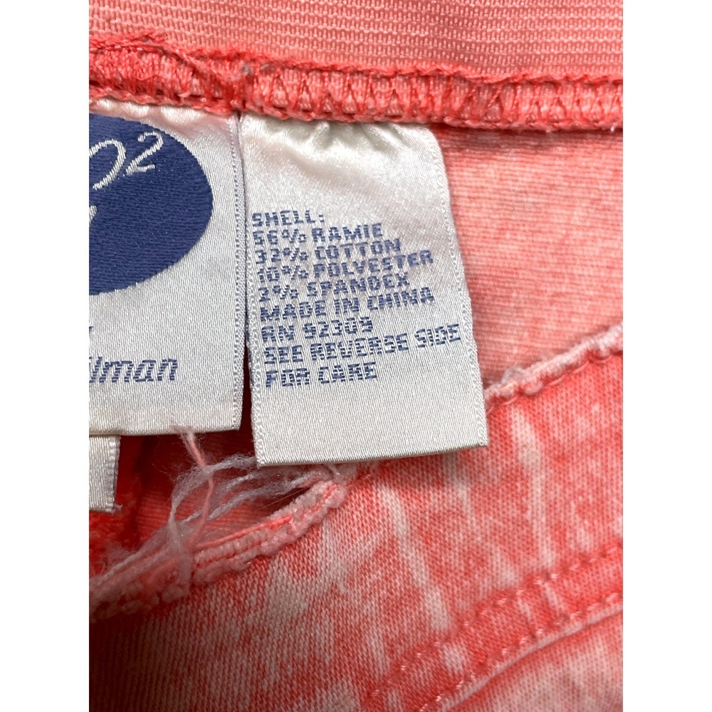 DG2 by Diane Gilman Jeans WOMEN L Pink Skinny Acid Wash Stretchy Waist Pull On - Picture 3 of 10